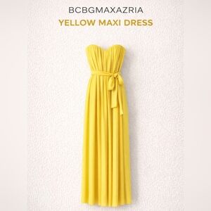 BCBGMaxAzria Yellow Strapless Dress